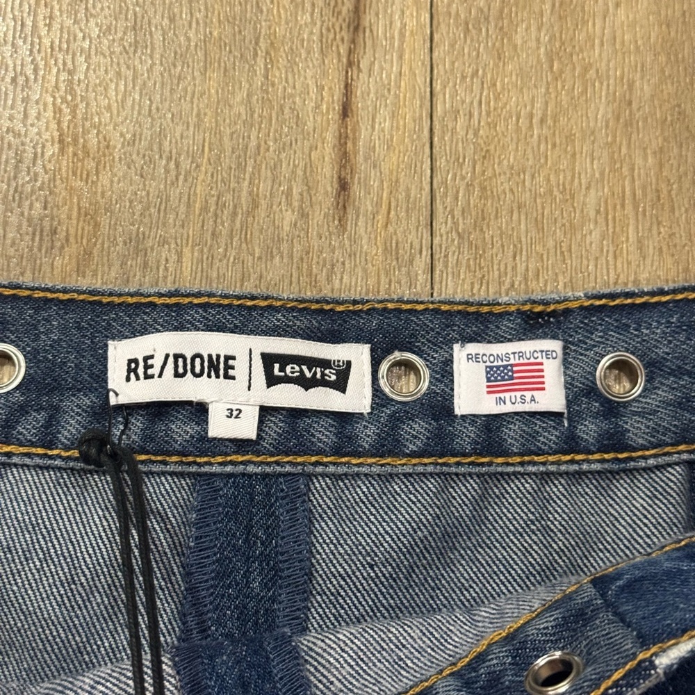 NWT RE/DONE X Levis Denim Laced Mini Skirt Size 32 - Picture 3 of 6